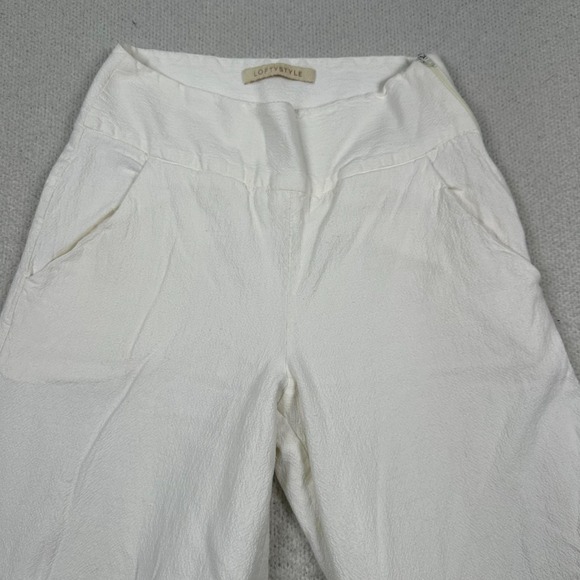 Lofty Style Pants Womens OS 25x30 Wide Leg Pull on Casual Chic Minimalist White - Picture 2 of 9